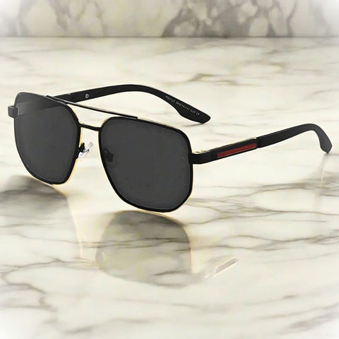 2125 - PRISM NOIR - HD Polarised Sunglasses for Men - UV400 Protection, Stainless Steel Frame - Matte Black