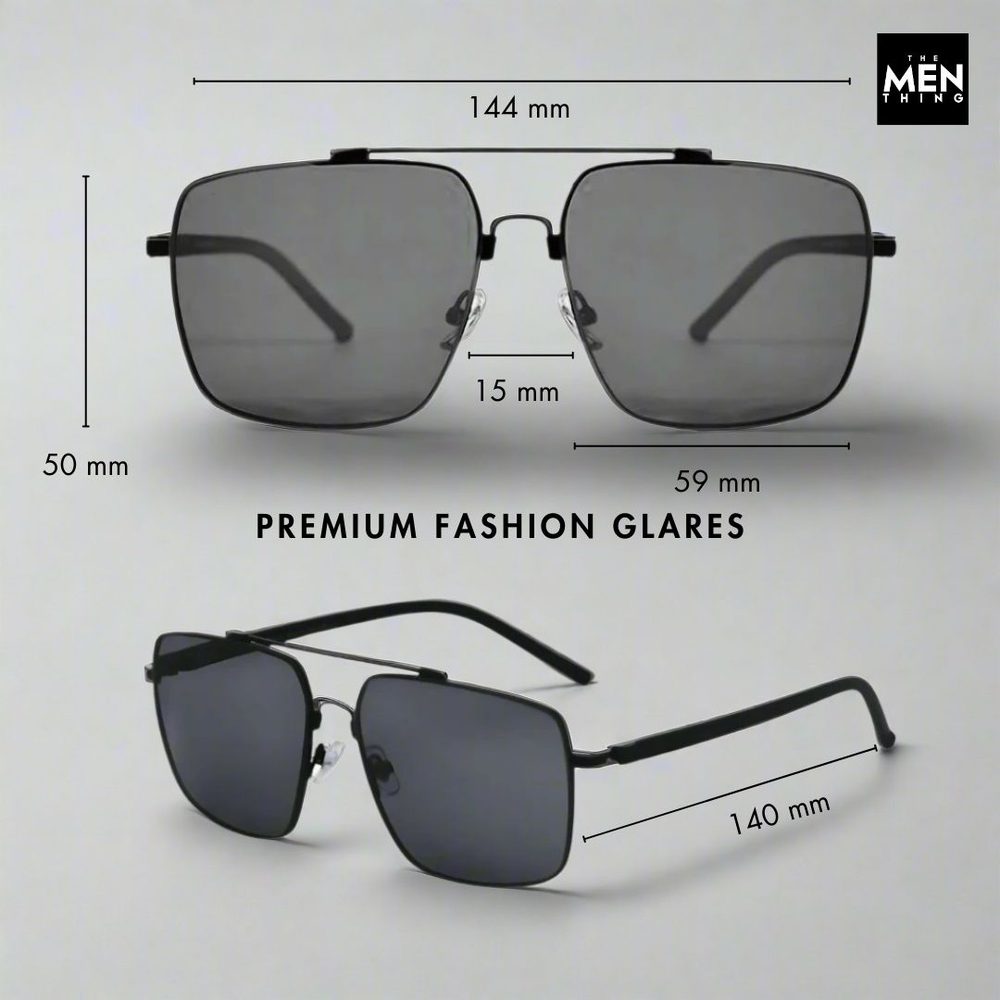 2121 SKYLINE LUXE -  Classic Square Aviator Style - HD Polarised Sunglasses for Men - UV400 Protection, Stainless Steel Frame