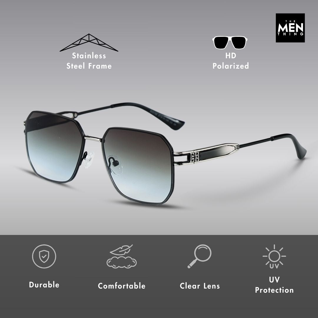 33155 - GRAPHITE LUXE - HD Polarised Sunglasses for Men - UV400 Protection, Stainless Steel Frame