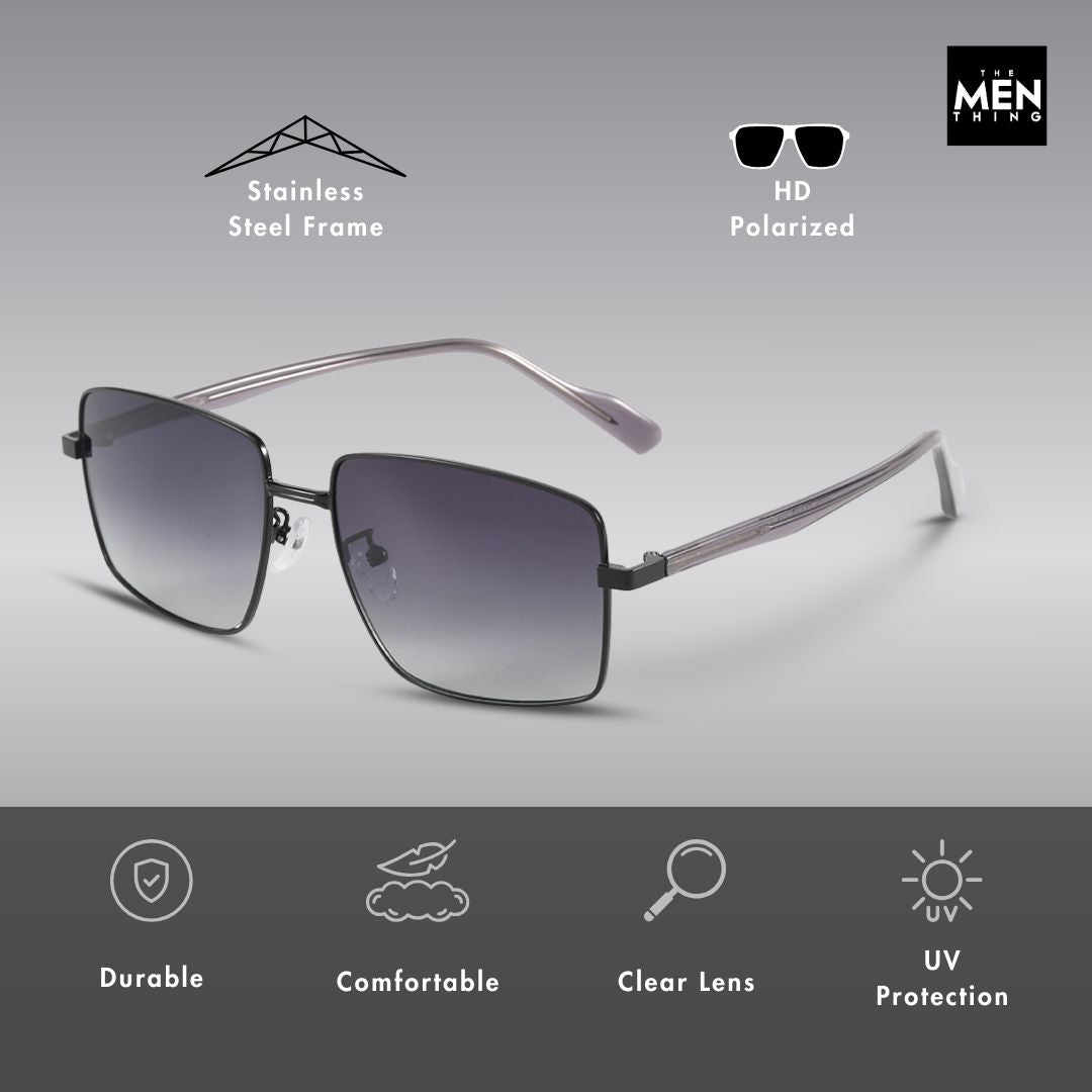 J3305 - PHANTOM SHADE - HD Polarised Sunglasses for Men - UV400 Protection, Stainless Steel Frame - Gradient Lenses