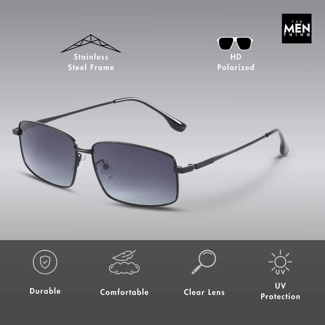 3295 - OBLIVION EDGE- HD Polarised Sunglasses for Men - UV400 Protection, Stainless Steel Frame - GRADIENT SMOKE