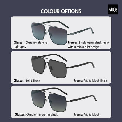 2121 SKYLINE LUXE -  Classic Square Aviator Style - HD Polarised Sunglasses for Men - UV400 Protection, Stainless Steel Frame