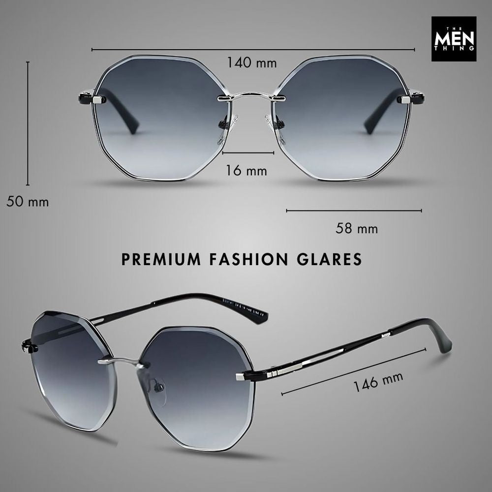 33141 - STEEL PRISM - HD Polarised Sunglasses for Men - UV400 Protection, Stainless Steel Frame - Gold Gradual Coffee