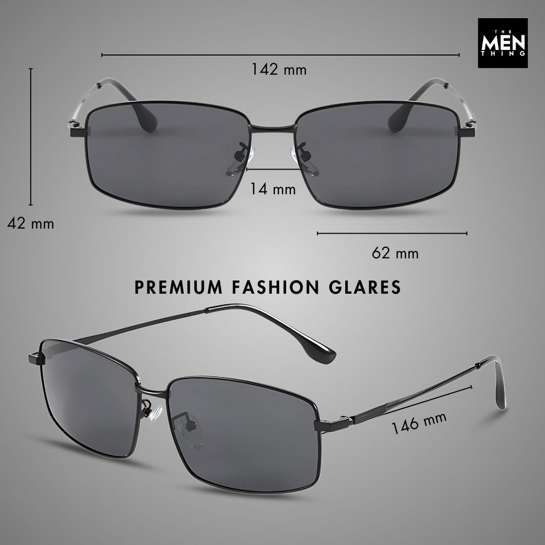 3295 - OBLIVION EDGE- HD Polarised Sunglasses for Men - UV400 Protection, Stainless Steel Frame - Gradient Grey