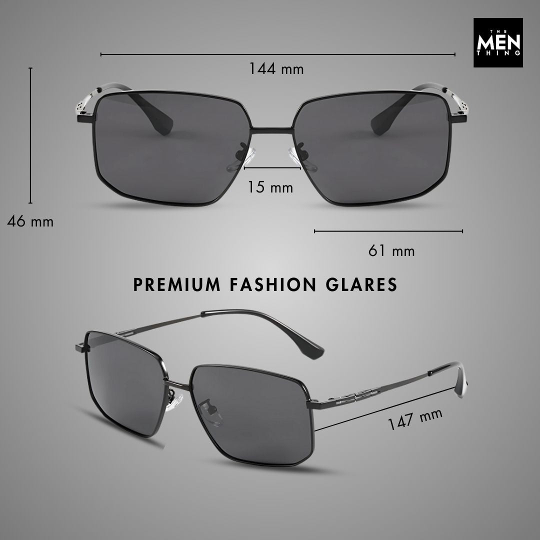 J3292 - OBLIVION SHADE - HD Polarised Sunglasses for Men - UV400 Protection, Stainless Steel Frame - Black Tinted