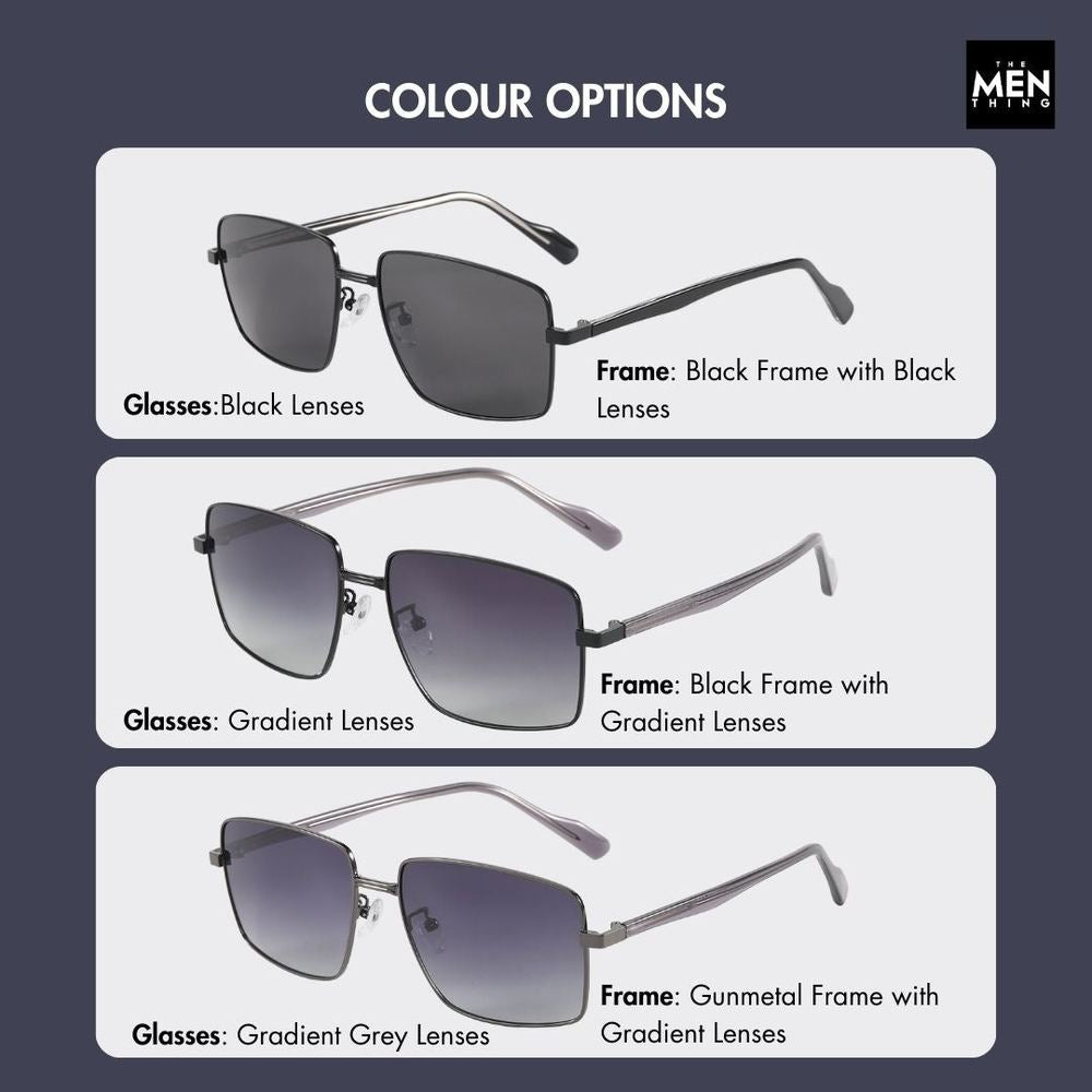 J3305 - PHANTOM SHADE - HD Polarised Sunglasses for Men - UV400 Protection, Stainless Steel Frame - Black Lenses