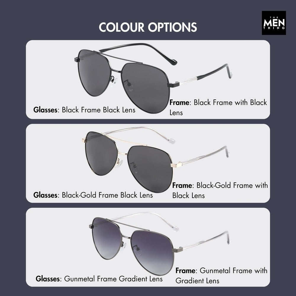 J3335 - SUNLIT ELEGANCE - HD Polarised Sunglasses for Men - UV400 Protection, Stainless Steel Frame - Gunmetal Frame with Gradient Lens