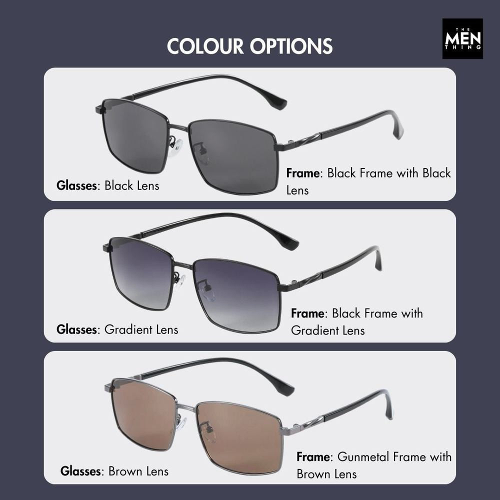 J3351 - MISTY NOIR - HD Polarised Sunglasses for Men - UV400 Protection, Stainless Steel Frame - Gunmetal Frame with Brown Lens