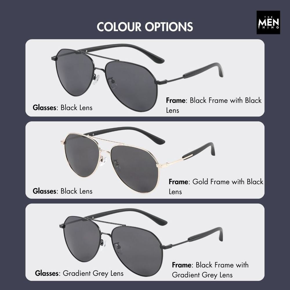 J3338 - SLATE SOAR - HD Polarised Sunglasses for Men - UV400 Protection, Stainless Steel Frame - Black Frame with Black Lens