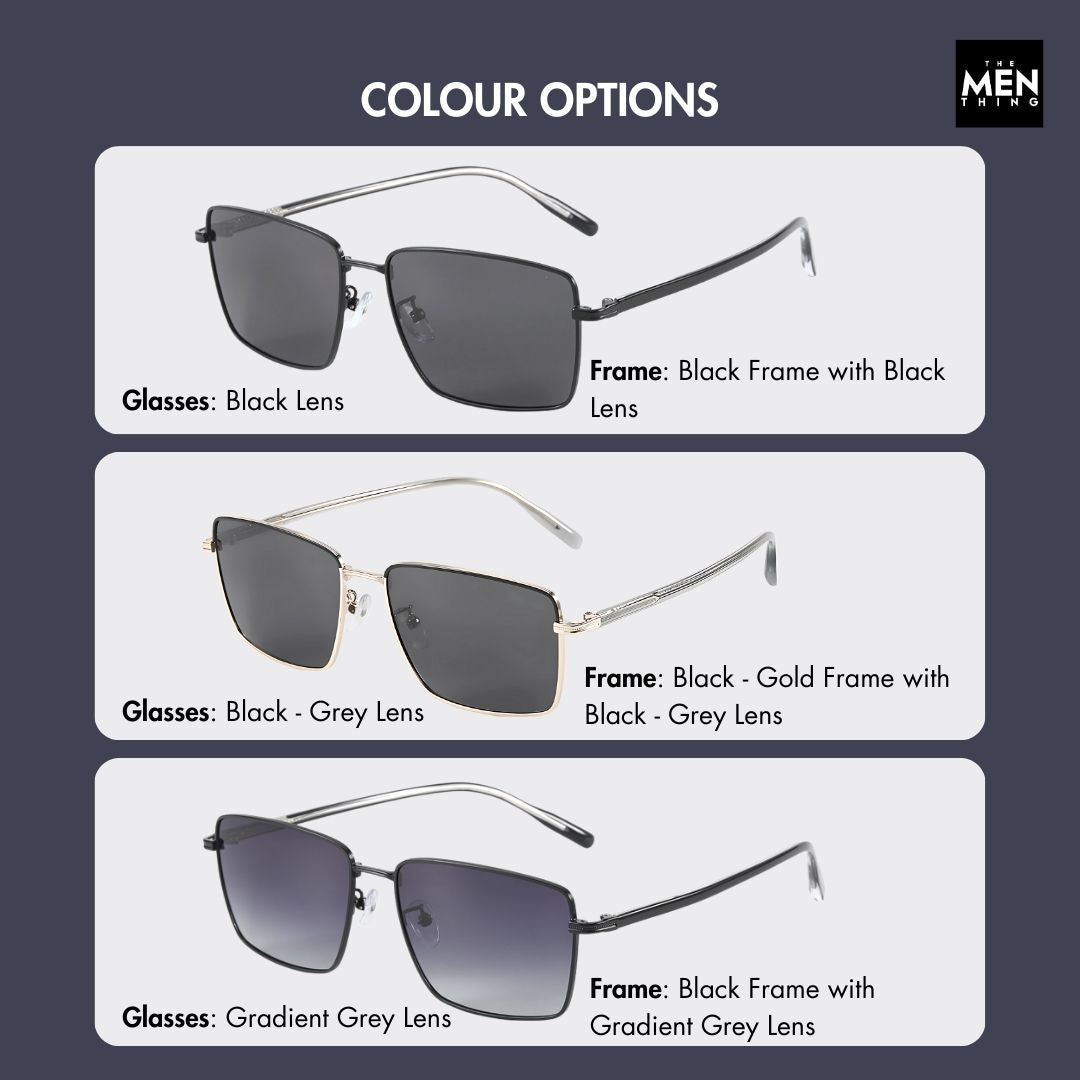 J3308 - SLEEK VANTAGE- HD Polarised Sunglasses for Men - UV400 Protection, Stainless Steel Frame - Black Lens