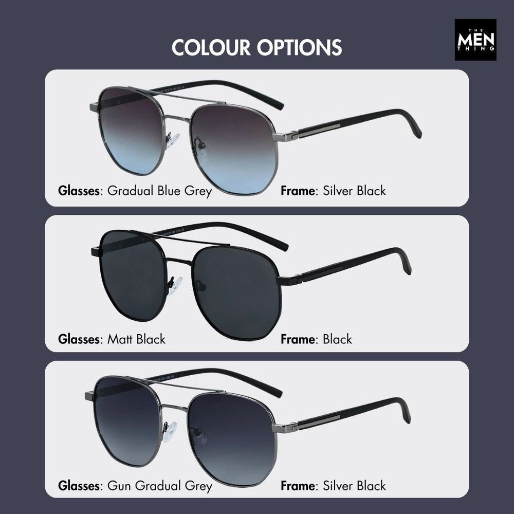 2141 - COBALT GLEAM - HD Polarised Sunglasses for Men - UV400 Protection, Stainless Steel Frame - Matt Black