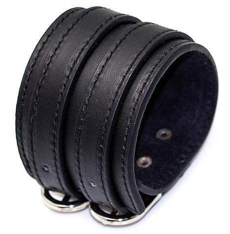 DUSKFANG STRAP BLACK - Genuine Braided Leather Bracelet Set for Men & Boys (8 inch)