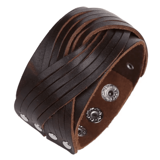 TWISTBOUND BROWN - Genuine Braided Leather Bracelet Set for Men & Boys (8 inch)