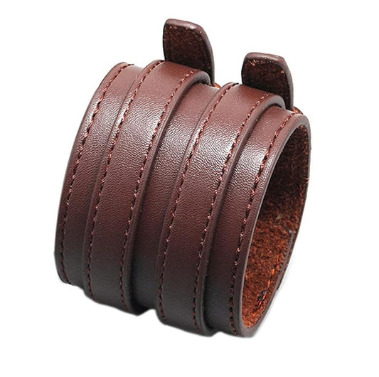 DUSKFANG STRAP BROWN - Genuine Braided Leather Bracelet Set for Men & Boys (8 inch)