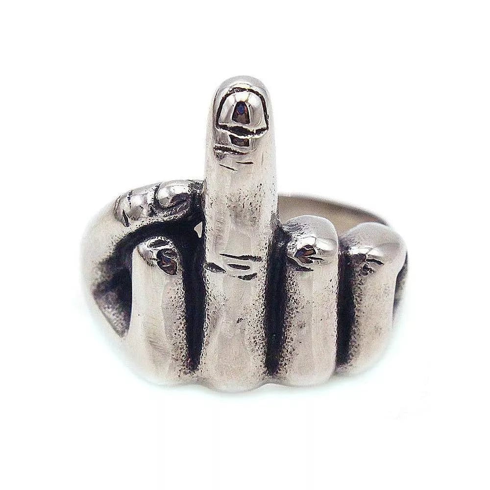 Mens ring on hot sale middle finger