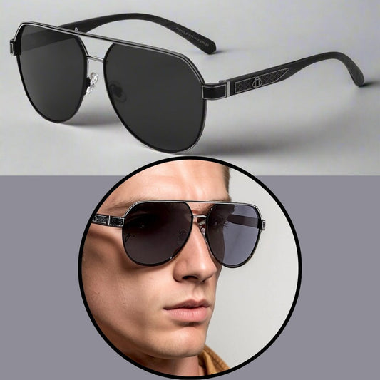 2105 DARK HEX -  Aviator  Style - HD Polarised Sunglasses for Men - UV400 Protection, Stainless Steel Frame