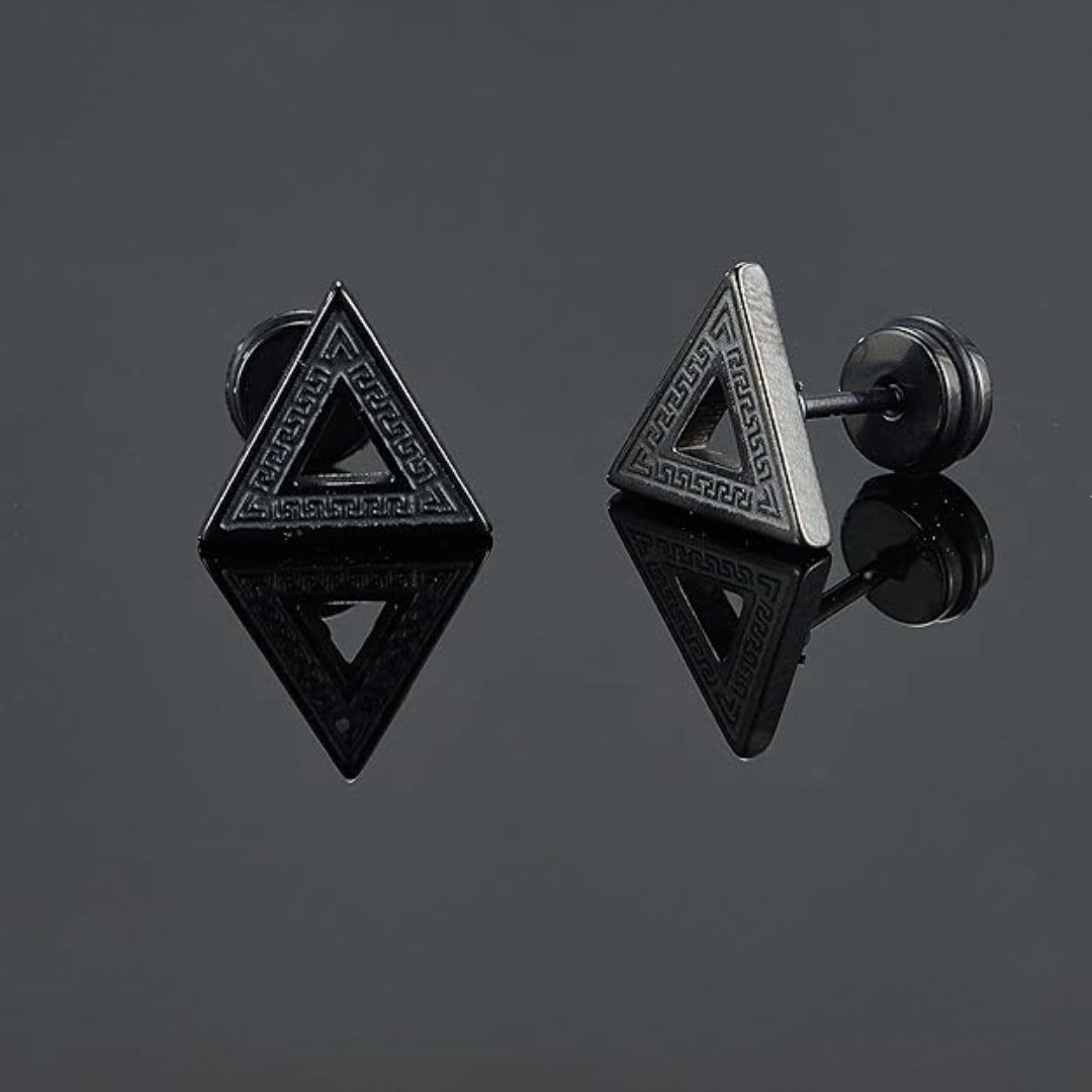 TRINITY TWIST BLACK - Pure Titanium Steel Piercing Ear Earrings for Men & Boys