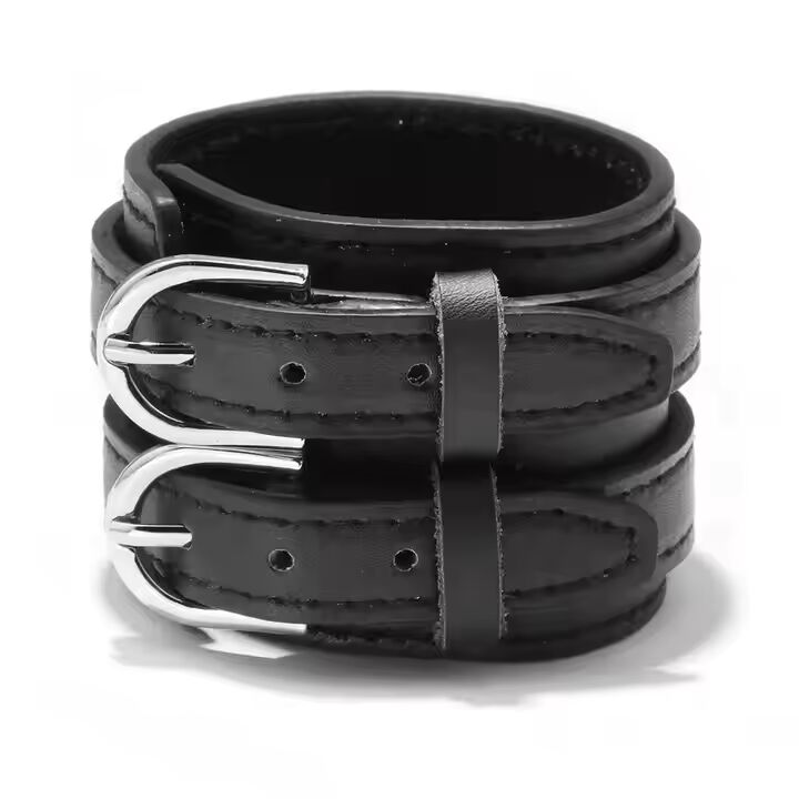 BLACK ABYSS - Genuine Braided Leather Bracelet Set for Men & Boys (8 inch)