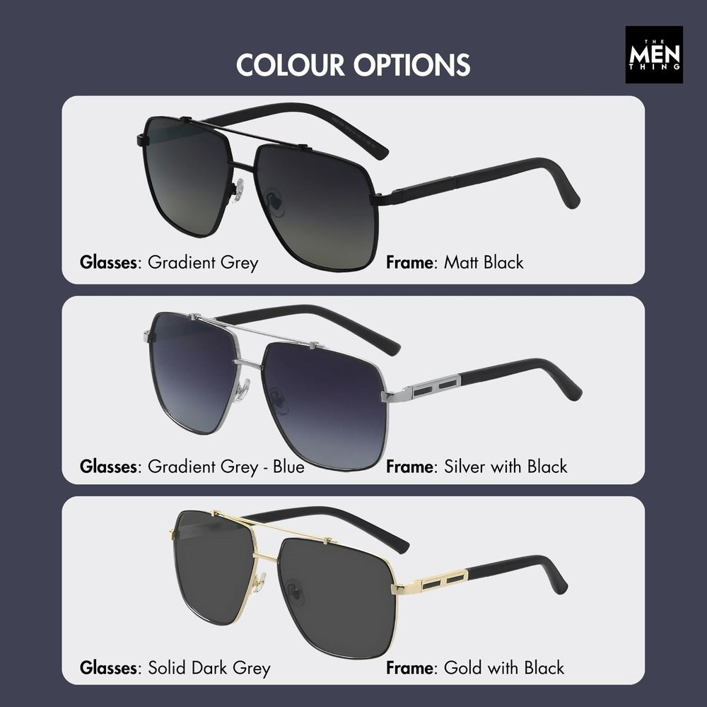 2109 SHADOW LUXE -  Double Bridge Aviator Style - HD Polarised Sunglasses for Men - UV400 Protection, Stainless Steel Frame