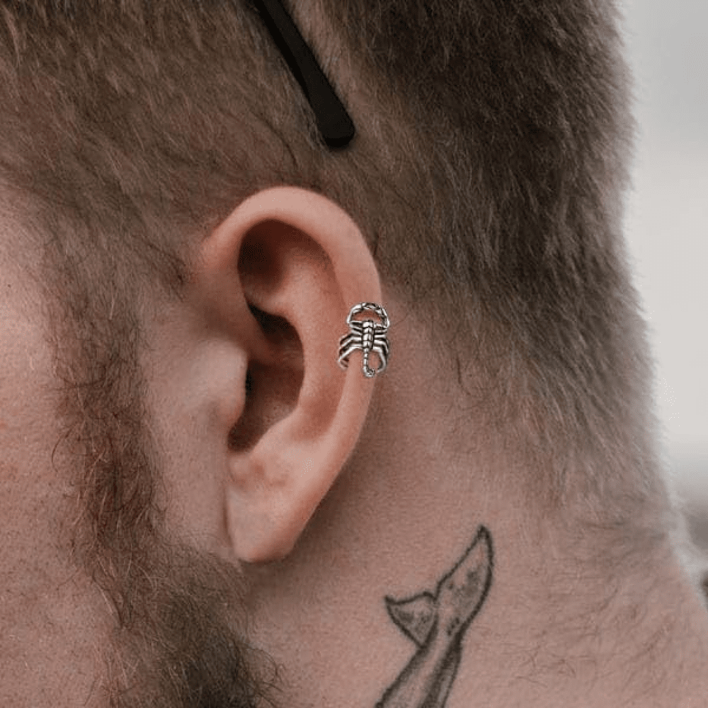 SCORPION STINGER - Non Piercing Earring – Pure Stainless Steel for Men and Boys