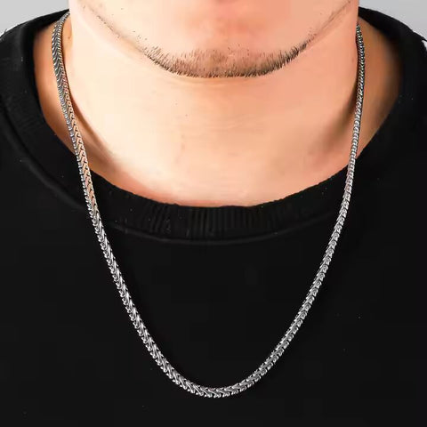 ALUREON - 5mm Chain Pure Stainless Steel 23inch for Men & Boys