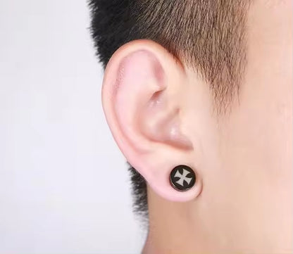 CRUCIBLE - Magnetic Non-Piercing Pure Titanium Steel Studs Earrings for Men & Boys