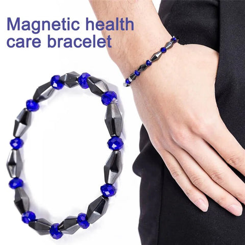 CONE SHAPE BLUE  - Beads Bracelet with Natural Stone - 
