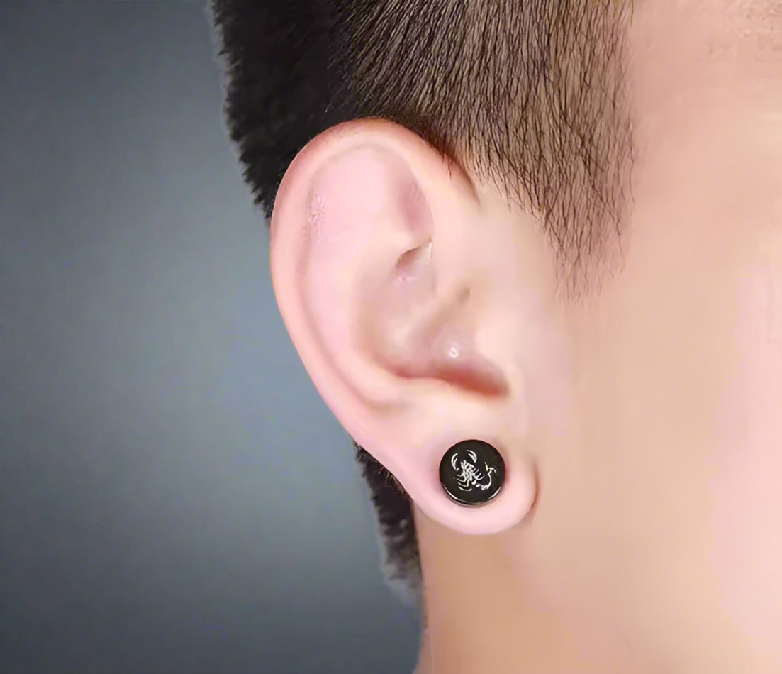 AERO STING Magnetic Non Piercing Pure Titanium Steel Studs Earrings THE MEN THING