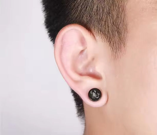 AERO STING - Magnetic Non-Piercing Pure Titanium Steel Studs Earrings for Men & Boys
