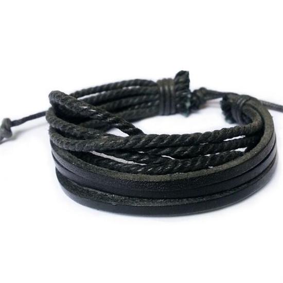 DOMINATOR CUFF - Genuine Braided Leather Bracelet Set for Men & Boys (8 inch)