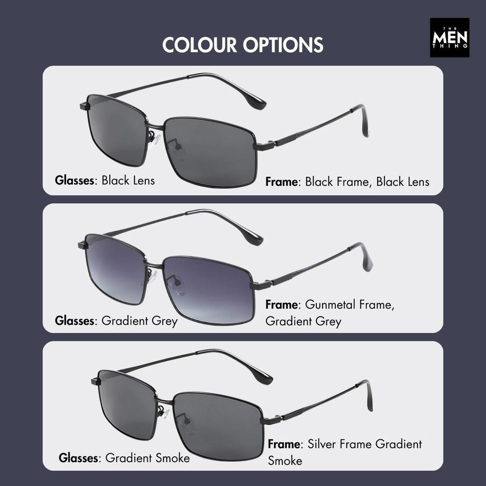 3295 - OBLIVION EDGE- HD Polarised Sunglasses for Men - UV400 Protection, Stainless Steel Frame - Gradient Grey