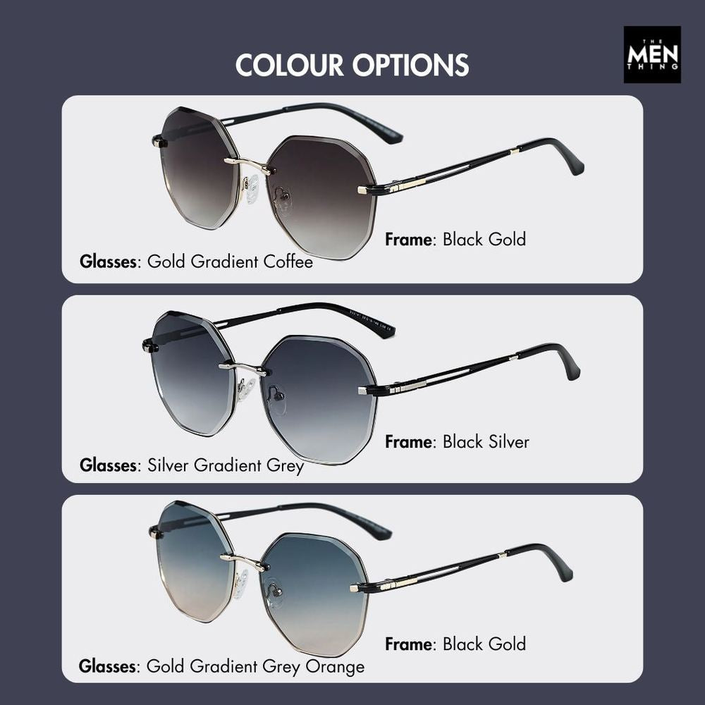 33141 - STEEL PRISM - HD Polarised Sunglasses for Men - UV400 Protection, Stainless Steel Frame - Gold Gradient Coffee