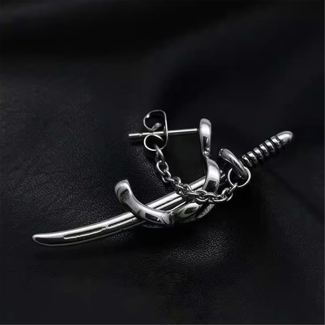 SAMURAI - Titanium Steel Stud Earrings for Men & Boys.