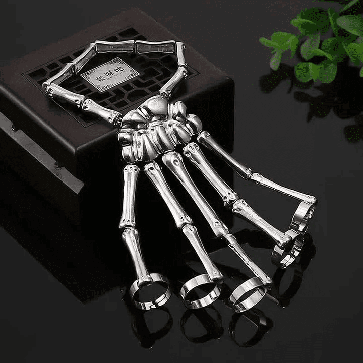Buy Bracelet for Men SKELETON HAND Full Hand Skeleton Bracelet with Ring Metal Elasticity Adjustable for Men Boys THE MEN THING