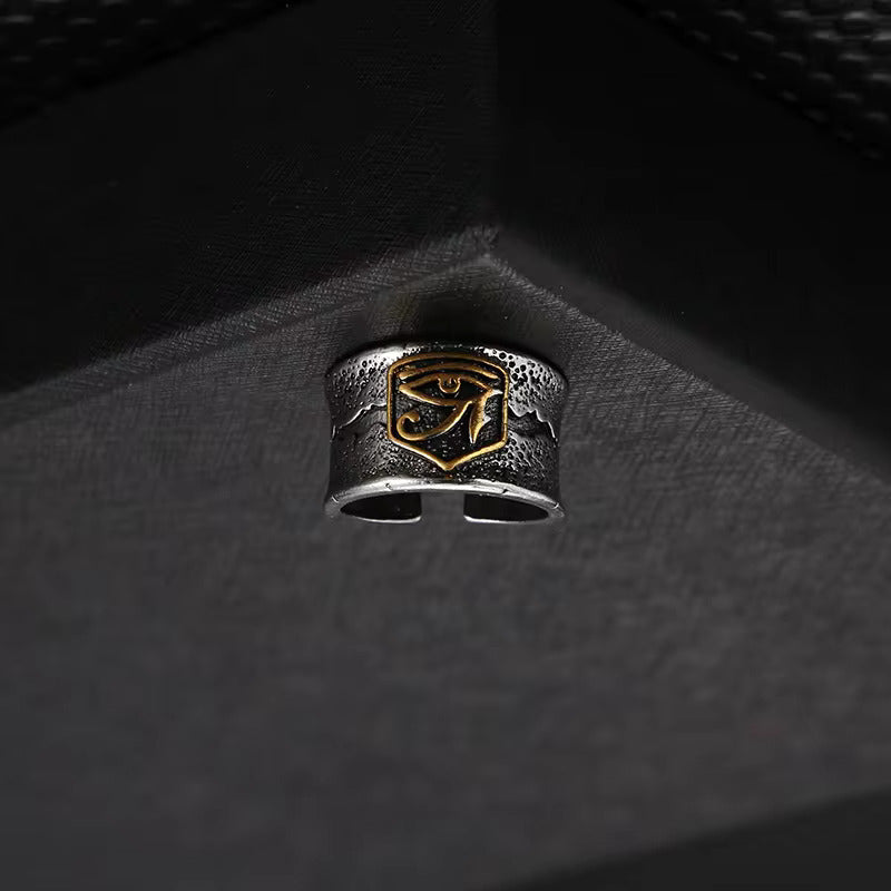 HORUS EYE OF GOD - Copper Adjustable Ring for Men and Boys