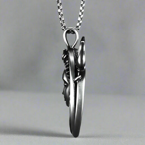SHIVA SOUL - Pure Vintage Pure Steel Pendant with 24inch Round Box Chain for Men & Boys