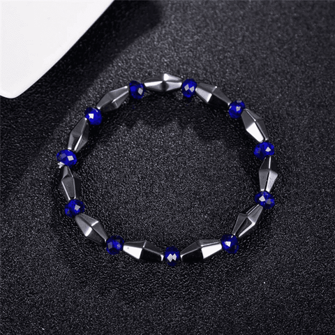 CONE SHAPE BLUE  - Beads Bracelet with Natural Stone - 