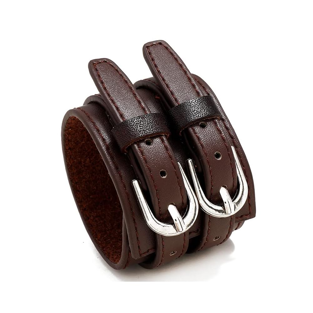 DUSKFANG STRAP BROWN - Genuine Braided Leather Bracelet Set for Men & Boys (8 inch)