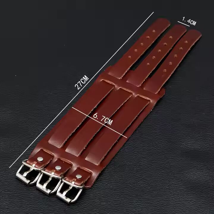 WRAITHBINDER BROWN - Genuine Braided Leather Bracelet Set for Men & Boys (8inch)