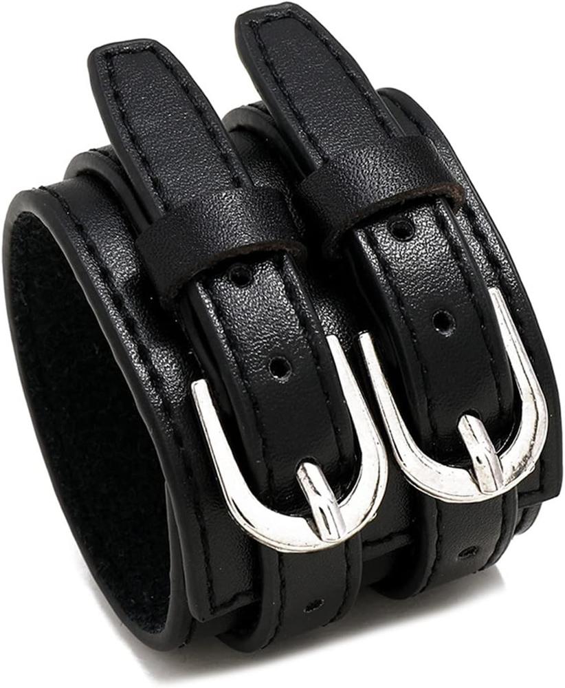 DUSKFANG STRAP BLACK - Genuine Braided Leather Bracelet Set for Men & Boys (8 inch)