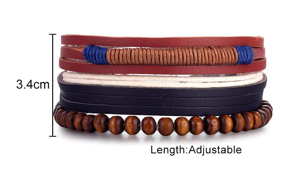 ZENITH BAND - Genuine Braided Leather Bracelet Set for Men & Boys (8 inch)