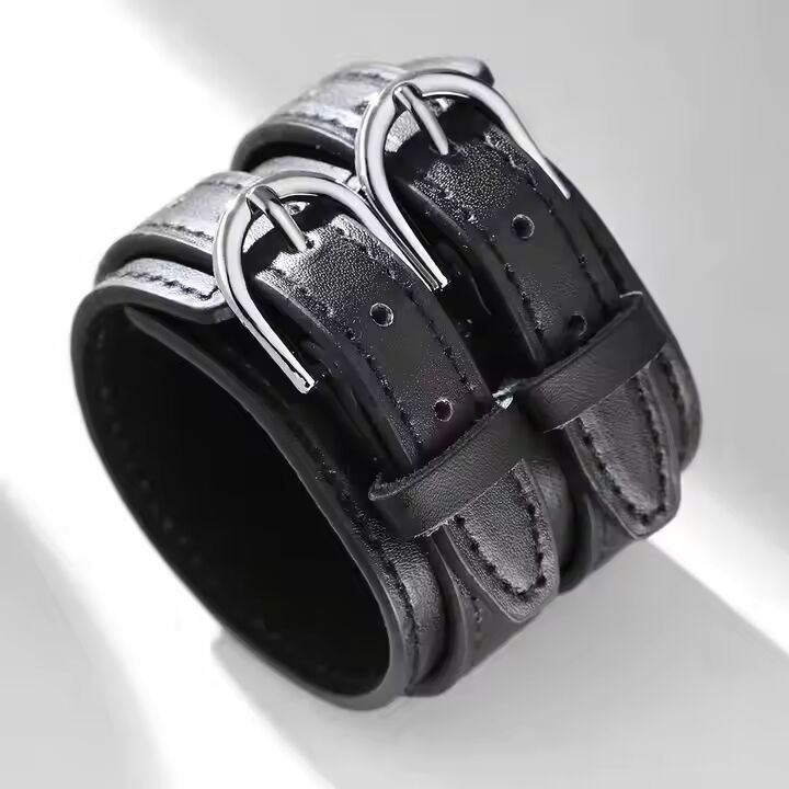 BLACK ABYSS - Genuine Braided Leather Bracelet Set for Men & Boys (8 inch)