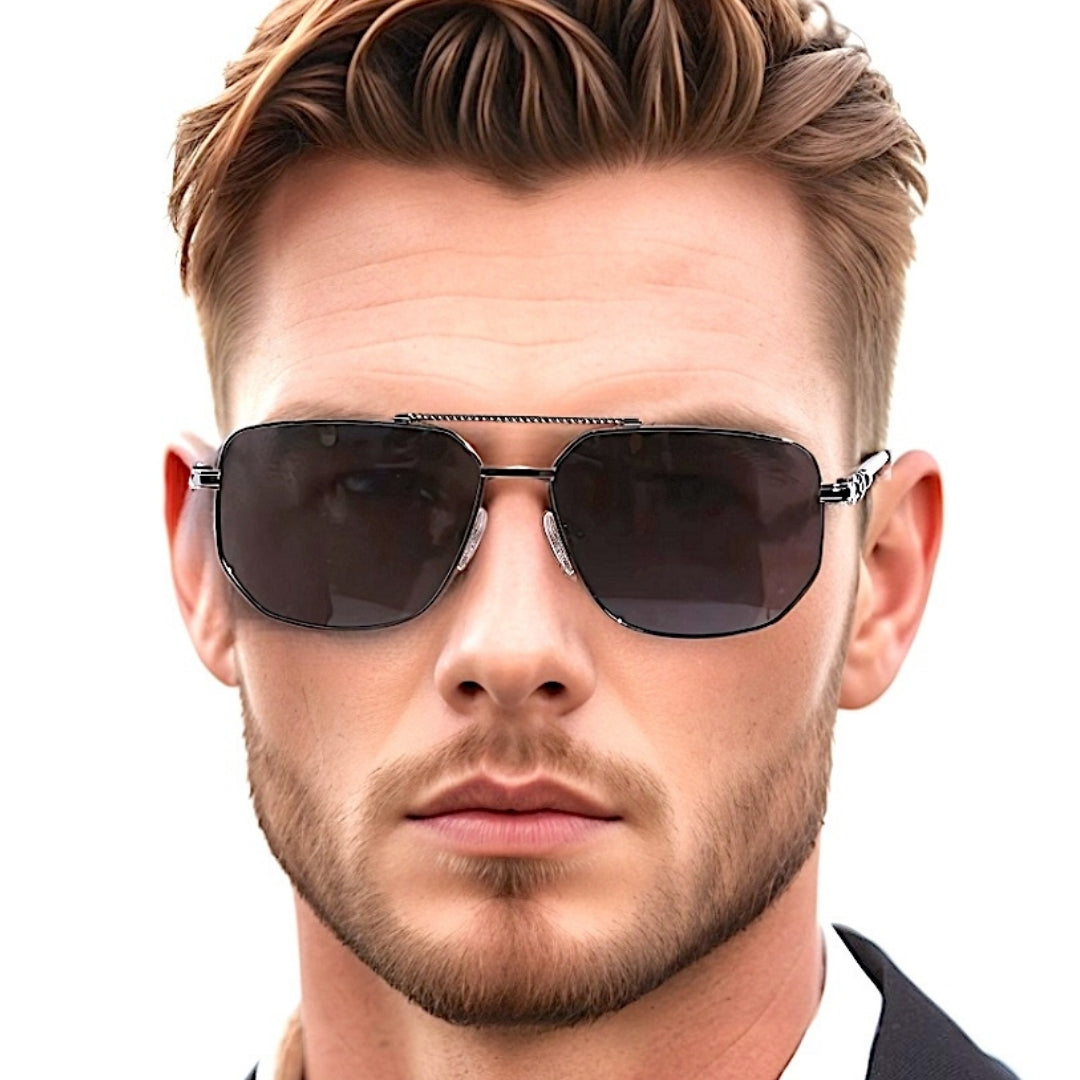 2163 Elite Vision-  Navigator Style - HD Polarised Sunglasses for Men - UV400 Protection, Stainless Steel Frame