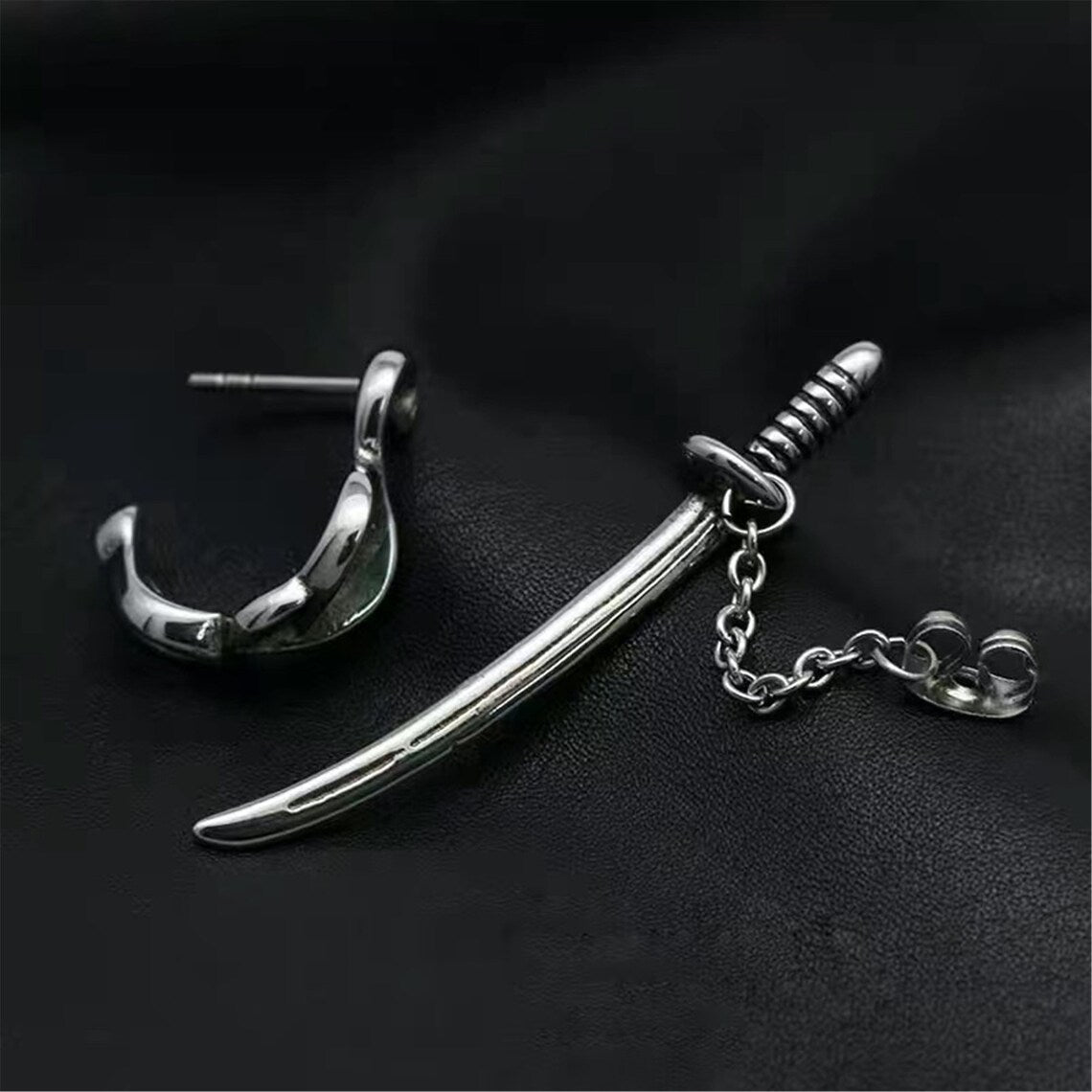 SAMURAI - Titanium Steel Stud Earrings for Men & Boys.