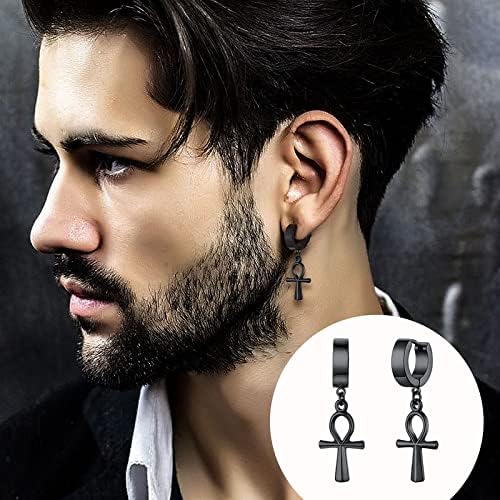 ANKRYX BLACK - Titanium Steel Stud Earrings for Men & Boys