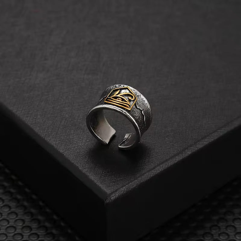 HORUS EYE OF GOD - Copper Adjustable Ring for Men and Boys