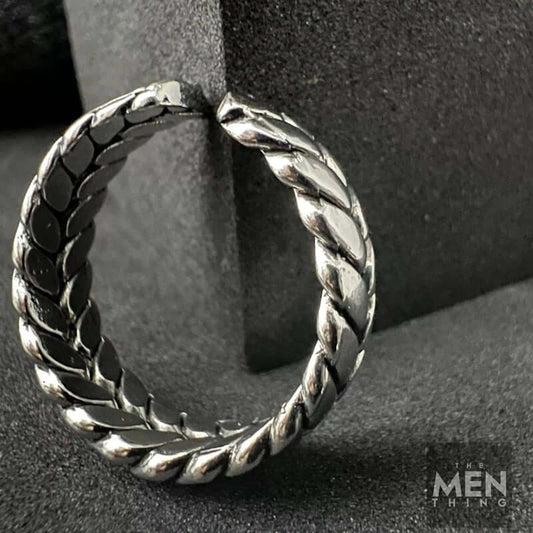 THE MEN THING Alloy Adjustable Vintage Braided Ring for Men, American trending Style - Funky, Punk Gothic Rings for Men & Boys