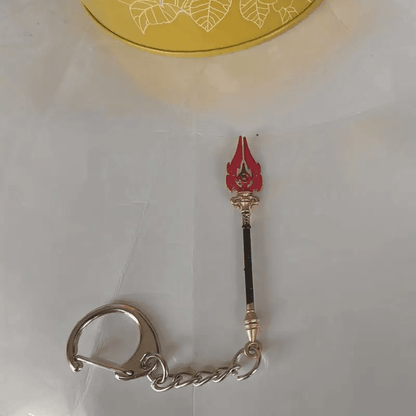 STAFF OF HOMA - Genshin Impact Anime Keychain | Game Xiao Cosplay Alloy Weapon Keychain for Men & Boy