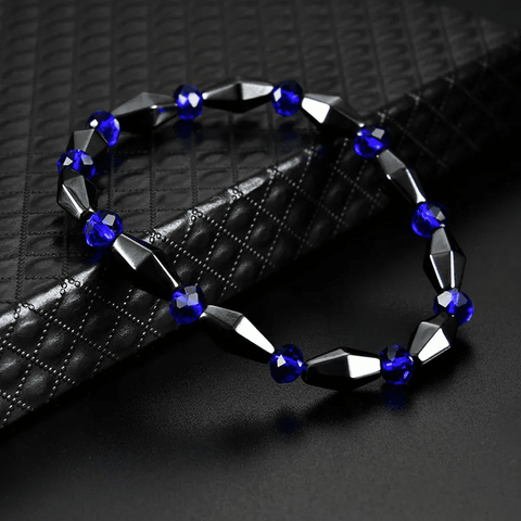 CONE SHAPE BLUE  - Beads Bracelet with Natural Stone - 