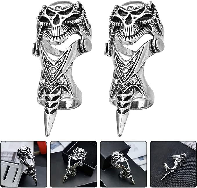 THE MEN THING REDEYEGON - Gothic Adjustable Knuckle Joint Full Finger Ring  for Men & Boys : : Fashion